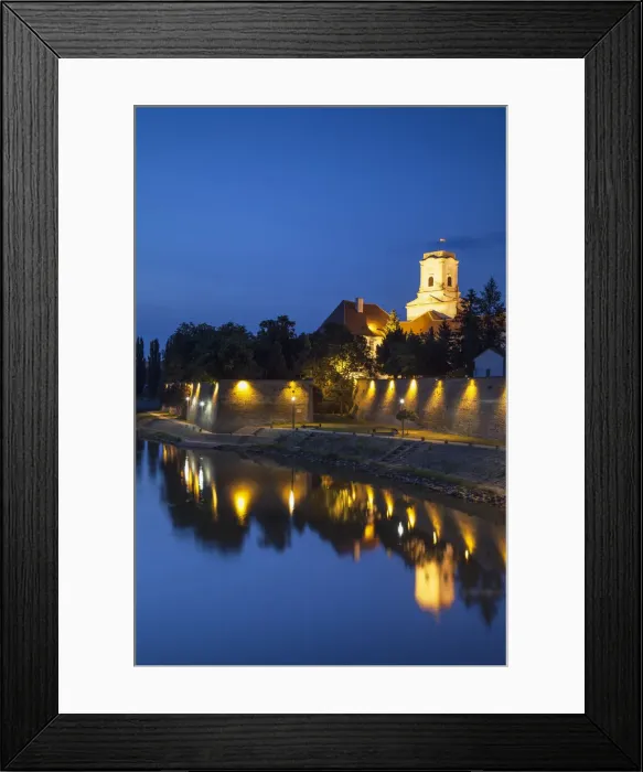 Framed Print : Bishops Palace at dusk, Gyor, Western Transdanubia, Hungary