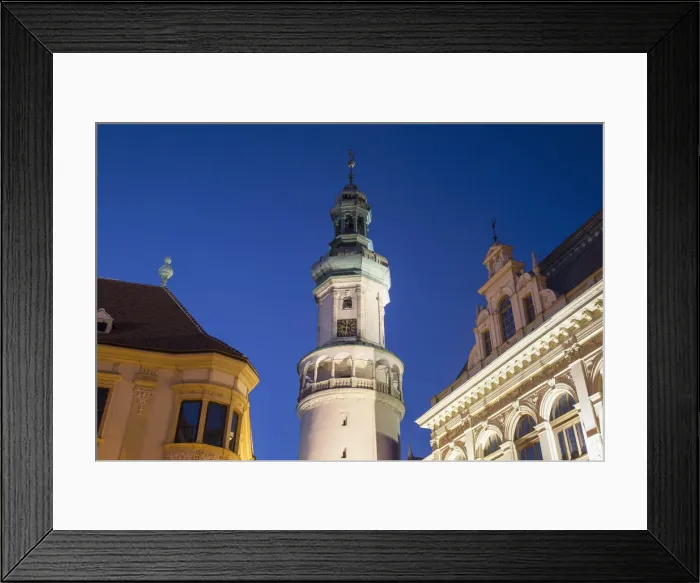 Framed Print : Firewatch Tower in Main Square at dusk, Sopron, Western Transdanubia, Hungary Framed Print : Firewatch Tower in Main Square at dusk, Sopron, Western Transdanubia, Hungary