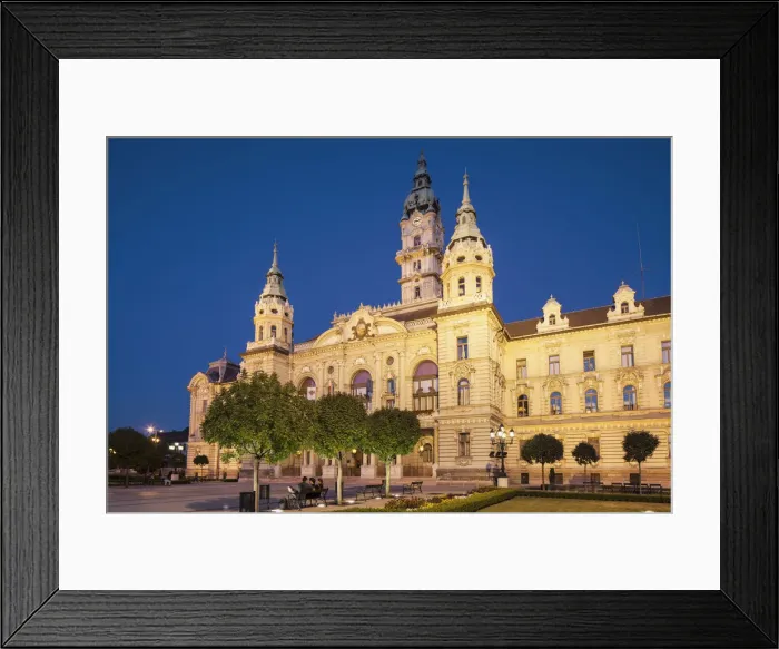 Framed Print : City Hall at dusk, Gyor, Western Transdanubia, Hungary Framed Print : City Hall at dusk, Gyor, Western Transdanubia, Hungary