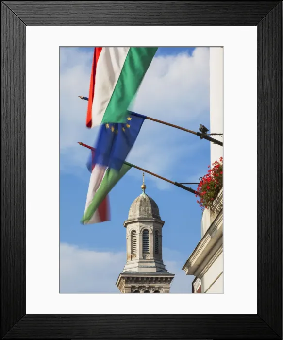 Framed Print : National Lutheran Museum and flags in Main Square, Sopron, Western Transdanubia, Hungary Framed Print : National Lutheran Museum and flags in Main Square, Sopron, Western Transdanubia, Hungary