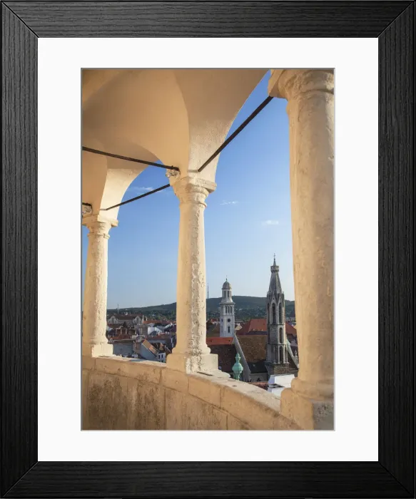 Framed Print : View of Goat Church and National Lutheran Museum from Firewatch Tower, Sopron, Western