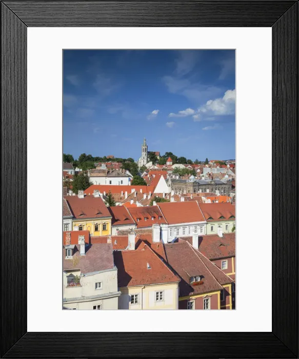 Framed Print : View of St Michaels Church and city skyline, Sopron, Western Transdanubia Framed Print : View of St Michaels Church and city skyline, Sopron, Western Transdanubia