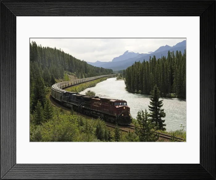 Framed Print : Trans Canada Railroad, Banff National park, Alberta, Canada Framed Print : Trans Canada Railroad, Banff National park, Alberta, Canada