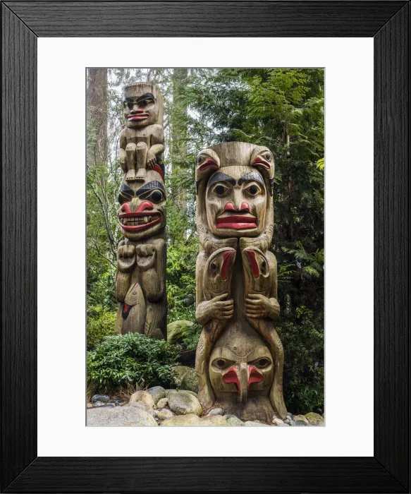 Framed Print : Totem poles at Capilano Suspension Bridge Park, Vancouver, British Columbia, Canada Framed Print : Totem poles at Capilano Suspension Bridge Park, Vancouver, British Columbia, Canada