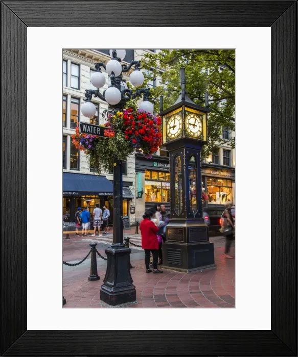 Framed Print : Gastown steam clock, Vancouver, British Columbia, Canada Framed Print : Gastown steam clock, Vancouver, British Columbia, Canada