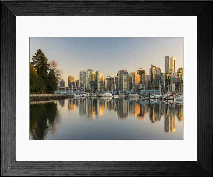 Framed Print : Downtown skyline at sunset, Vancouver, British Columbia, Canada Framed Print : Downtown skyline at sunset, Vancouver, British Columbia, Canada