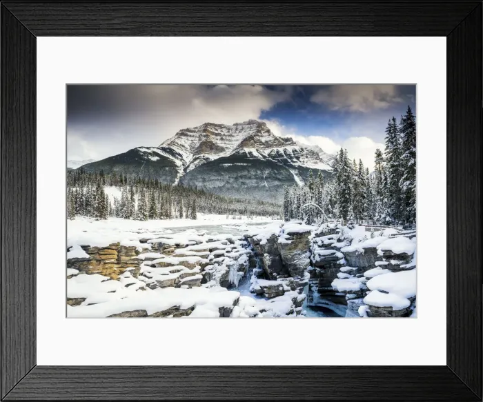 Framed Print : Mt. Kerkeslin & Athabasca Falls in Winter, Jasper National Park, Alberta, Canada Framed Print : Mt. Kerkeslin & Athabasca Falls in Winter, Jasper National Park, Alberta, Canada