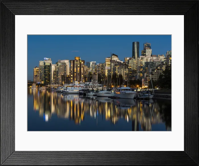 Framed Print : City skyline at twilight, Vancouver, British Columbia, Canada Framed Print : City skyline at twilight, Vancouver, British Columbia, Canada