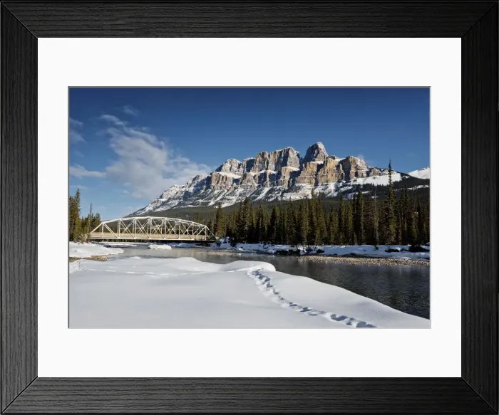 Framed Print : Castle Mountain & Bow River in Winter, Banff National Park, Alberta, Canada Framed Print : Castle Mountain & Bow River in Winter, Banff National Park, Alberta, Canada