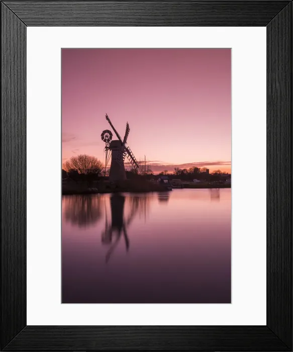 Framed Print : Thurne Mill at Sunrise, Norfolk Broads National Park, Norfolk, England Framed Print : Thurne Mill at Sunrise, Norfolk Broads National Park, Norfolk, England
