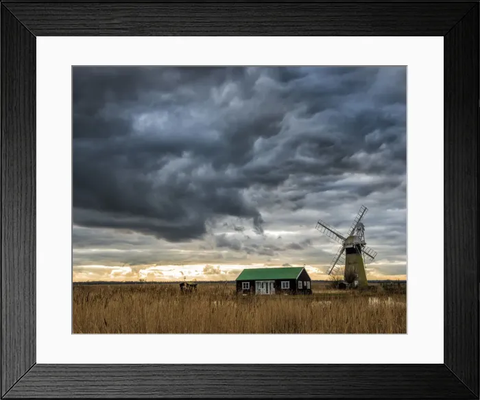 Framed Print : Storm Clouds over St. Benets Mill, Norfolk Broads National Park, Norfolk, England Framed Print : Storm Clouds over St. Benets Mill, Norfolk Broads National Park, Norfolk, England