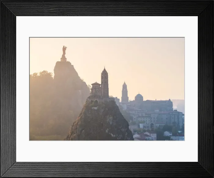Framed Print : France, Auvergne-Rhone-Alpes, Haute-Loire, Le Puy-en-Velay. Cityscape at sunrise Framed Print : France, Auvergne-Rhone-Alpes, Haute-Loire, Le Puy-en-Velay. Cityscape at sunrise