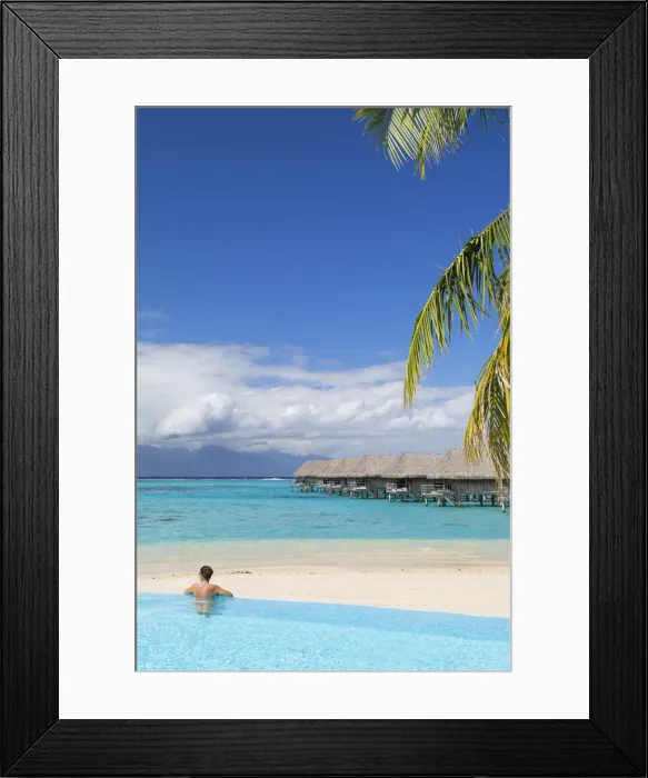 Framed Print : Woman in pool at Sofitel Hotel, Moorea, Society Islands, French Polynesia (PR + MR) Framed Print : Woman in pool at Sofitel Hotel, Moorea, Society Islands, French Polynesia (PR + MR)