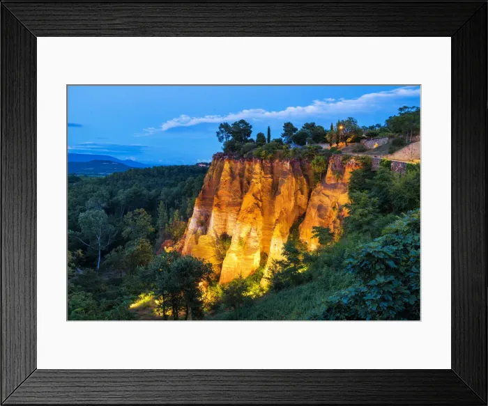 Framed Print : Ochre Cliffs at Night, Roussillon, Provence, France