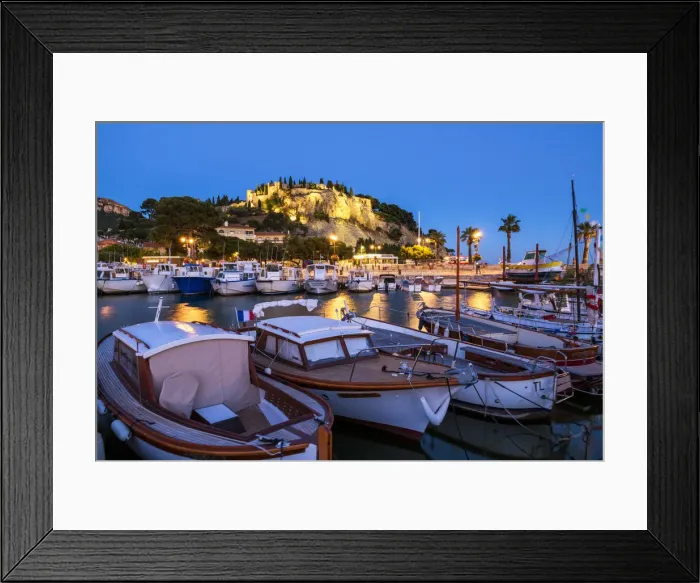 Framed Print : Cassis Harbour at Night, Provence, France Framed Print : Cassis Harbour at Night, Provence, France