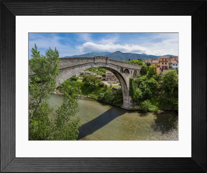 Framed Print : Pont du Diable bridge, Ceret, Pyrenees-Orientales, France Framed Print : Pont du Diable bridge, Ceret, Pyrenees-Orientales, France