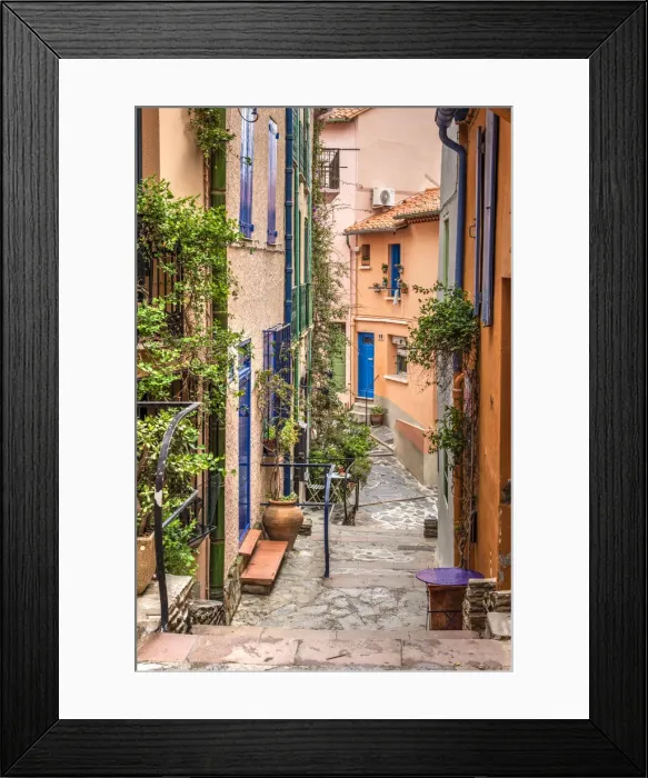 Framed Print : Picturesque corner of the old town, Collioure, Pyrenees-Orientales, France Framed Print : Picturesque corner of the old town, Collioure, Pyrenees-Orientales, France