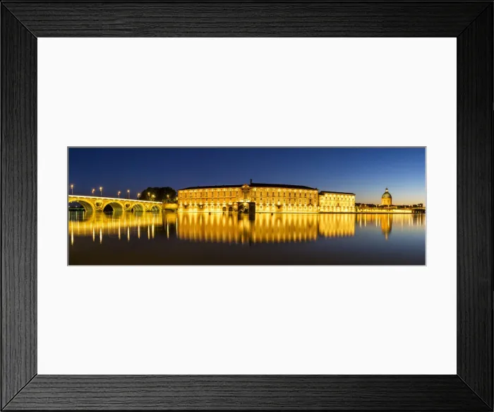 Framed Print : River Garonne Reflections at Night, Toulouse, Occitaine, France Framed Print : River Garonne Reflections at Night, Toulouse, Occitaine, France
