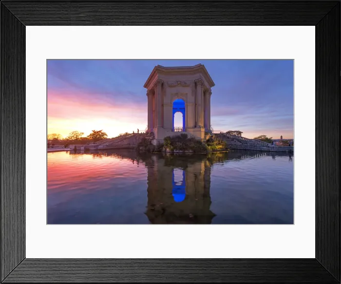 Framed Print : 17th century water tower at Peyrou place at dusk, Montpellier, Languedoc-Roussillon Framed Print : 17th century water tower at Peyrou place at dusk, Montpellier, Languedoc-Roussillon
