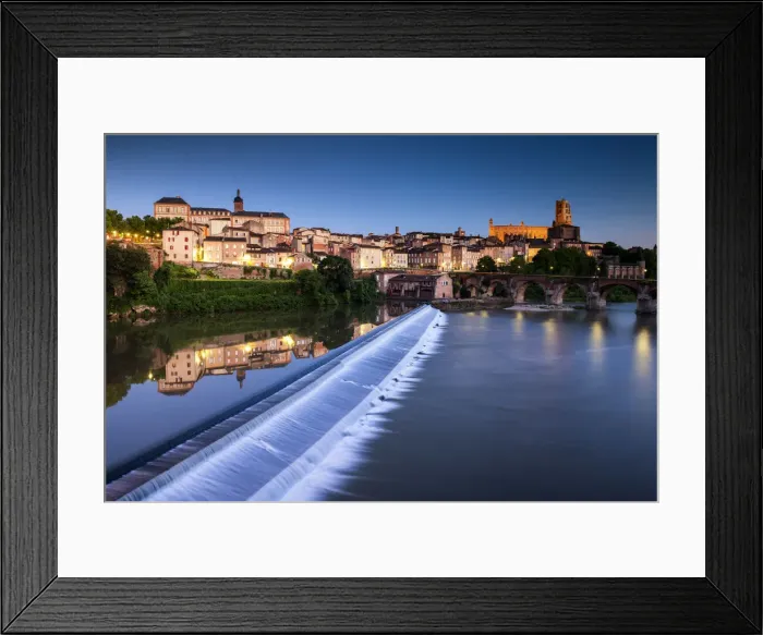 Framed Print : River Tarn Reflections at Twilight, Albi, Occitanie, France Framed Print : River Tarn Reflections at Twilight, Albi, Occitanie, France