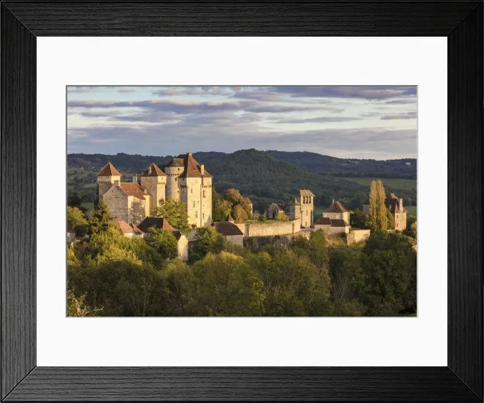 Framed Print : A view of Curemonte labelled l un des plus beaux villages de France (most beautiful Framed Print : A view of Curemonte labelled l un des plus beaux villages de France (most beautiful