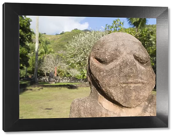 Statue at Marae Arahurahu, Pa ea, Tahiti, French Polynesia