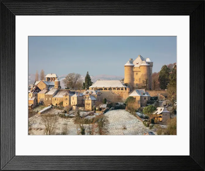 Framed Print : Curemonte in the snow, Correze, Nouvelle-Aquitaine, France Framed Print : Curemonte in the snow, Correze, Nouvelle-Aquitaine, France