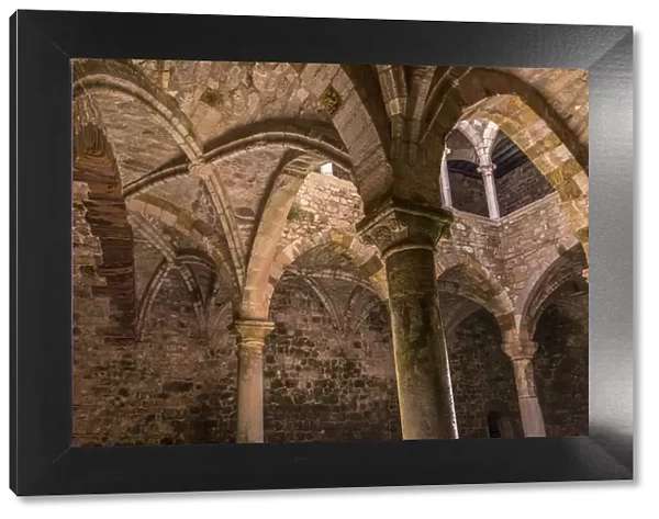 Europe, France, Cote D Azur. Inside the fortified monastery of Saint-Honorat near