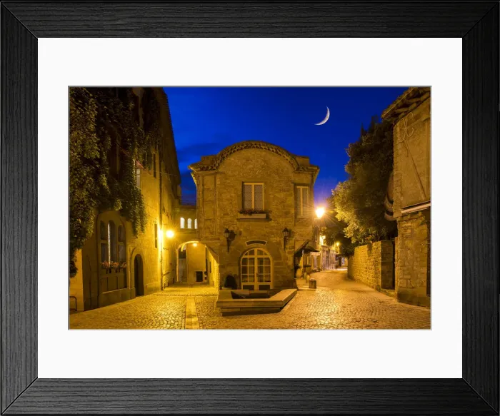 Framed Print : Crescent Moon over Carcassonne, Occitanie, France Framed Print : Crescent Moon over Carcassonne, Occitanie, France