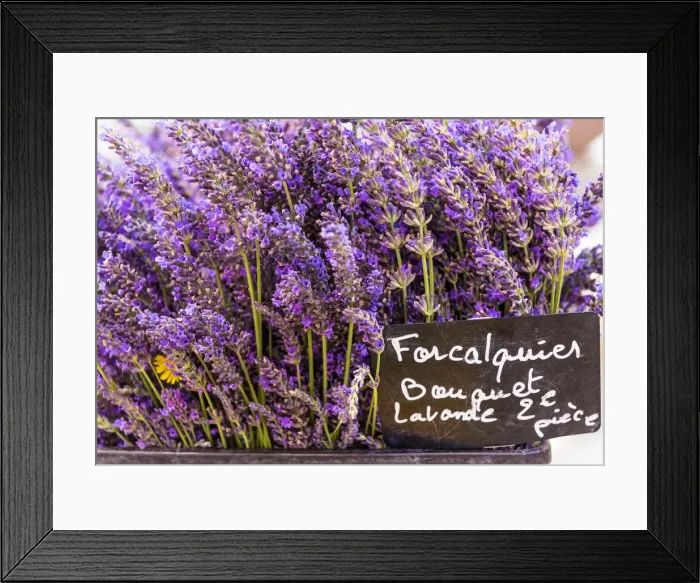 Framed Print : Lavender bunches on sale at a French market, Provence, France