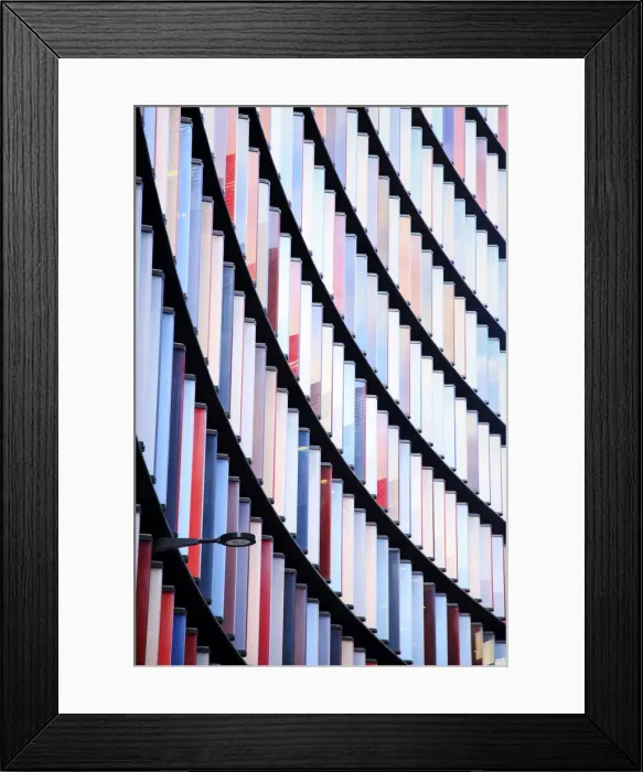 Framed Print : View of the modern facade of the Mizuho House by Fletcher Priest, Sauerbruch Hutton