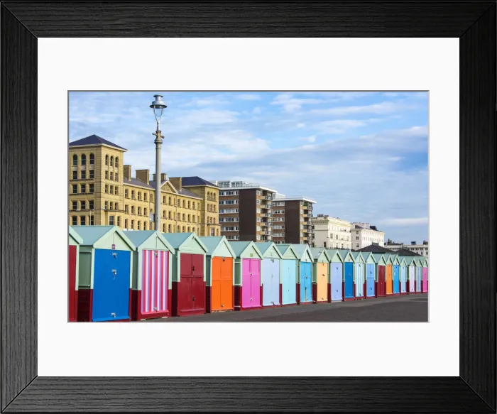 Framed Print : Beach huts in Brighton, East Sussex, England Framed Print : Beach huts in Brighton, East Sussex, England