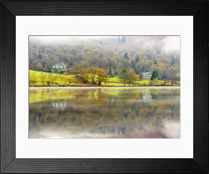Framed Print : Morning mist on Grasmere, Cumbria, England Framed Print : Morning mist on Grasmere, Cumbria, England