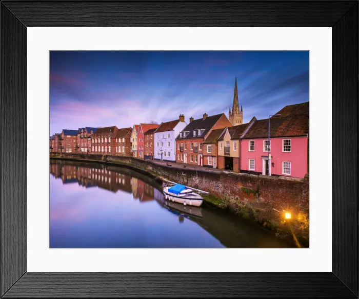 Framed Print : Fishergate at Twilight, Norwich, Norfolk, England Framed Print : Fishergate at Twilight, Norwich, Norfolk, England