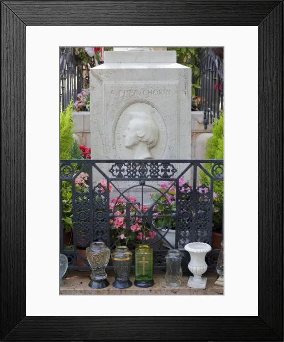 Framed Print : Paris, France. The grave of Frederick Chopin in the Pere Lachaise cemetary in Paris Framed Print : Paris, France. The grave of Frederick Chopin in the Pere Lachaise cemetary in Paris