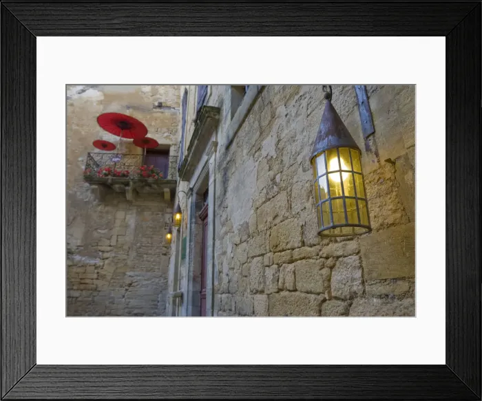 Framed Print : A balcony and lantern in Sarlat France Framed Print : A balcony and lantern in Sarlat France