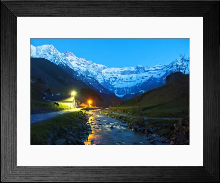 Framed Print : Night falls over the Cirque de Gavarnie, a UNESCO World Heritage Site. Midi-Pyrenees Framed Print : Night falls over the Cirque de Gavarnie, a UNESCO World Heritage Site. Midi-Pyrenees