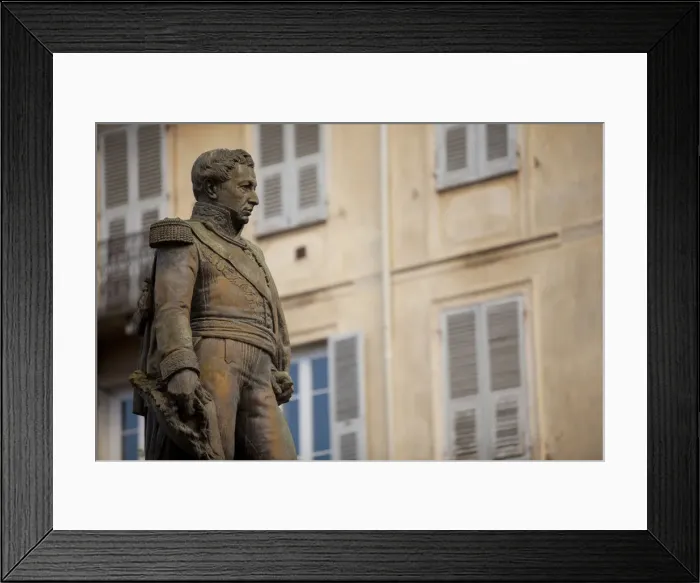 Framed Print : The statue of Pascal Paoli in the main streets and centre of Corte in northern Corsica Framed Print : The statue of Pascal Paoli in the main streets and centre of Corte in northern Corsica