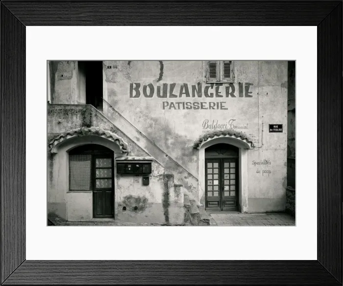 Framed Print : The facade of a bakery in Corte on the island of Corsica in France Framed Print : The facade of a bakery in Corte on the island of Corsica in France