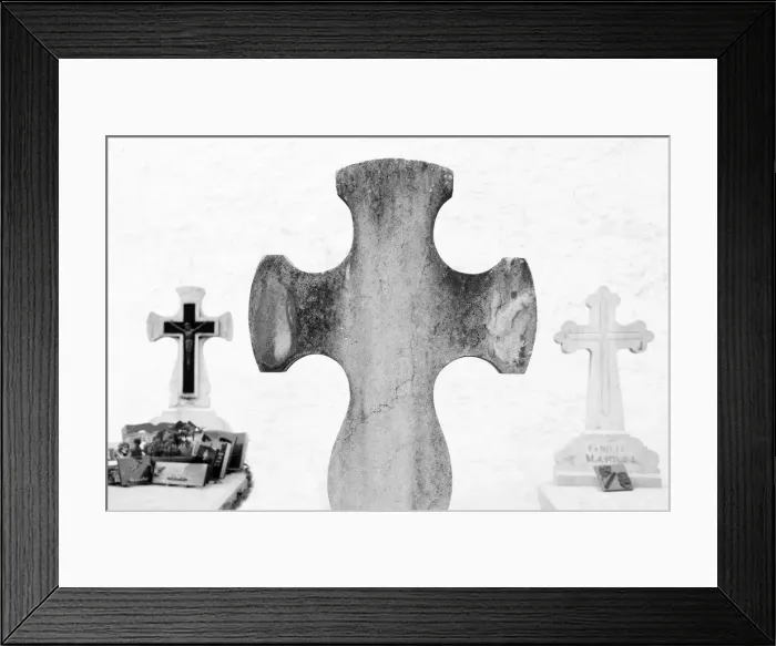 Framed Print : Three crosses in a graveyard, near Biarritz, Aquitaine, France Framed Print : Three crosses in a graveyard, near Biarritz, Aquitaine, France