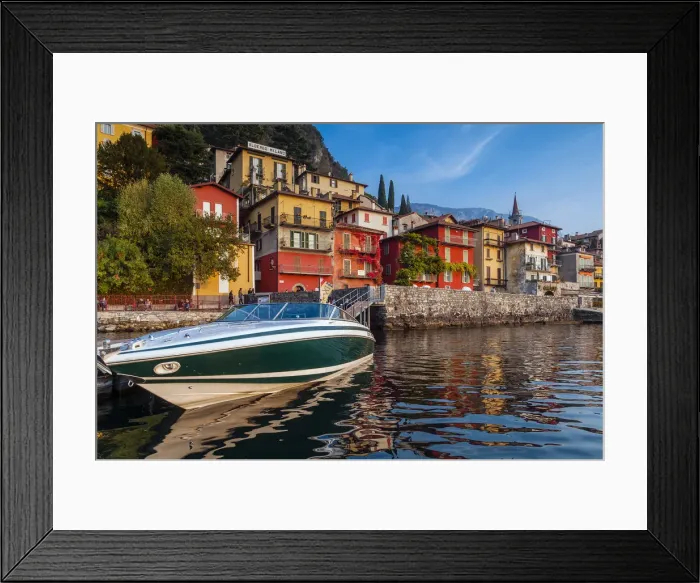 Framed Print : Panoramic view at sunset over the small village of Varenna, Lake Como, Lombardy, Italy Framed Print : Panoramic view at sunset over the small village of Varenna, Lake Como, Lombardy, Italy