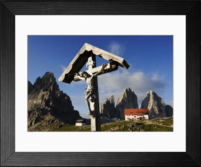 Framed Print : Tre Cime chalet, Hochpustertal Valley, Sexten Dolomites, South Tyrol, Italy Framed Print : Tre Cime chalet, Hochpustertal Valley, Sexten Dolomites, South Tyrol, Italy
