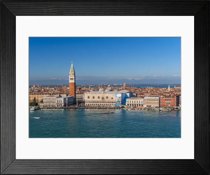 Framed Print : City skyline with snowy Alps behind, Venice, Veneto, Italy Framed Print : City skyline with snowy Alps behind, Venice, Veneto, Italy