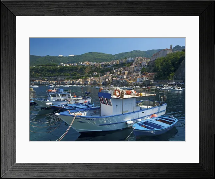 Framed Print : Fishing boats, Scilla, Costa Viola, Calabria, Italy Framed Print : Fishing boats, Scilla, Costa Viola, Calabria, Italy