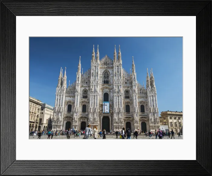 Framed Print : Piazza del Duomo square with the gothic cathedral, Milan, Lombardy, Italy