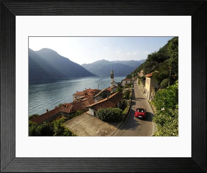 Framed Print : Cabriolet near Lezzeno, Lake Como, Italy Framed Print : Cabriolet near Lezzeno, Lake Como, Italy