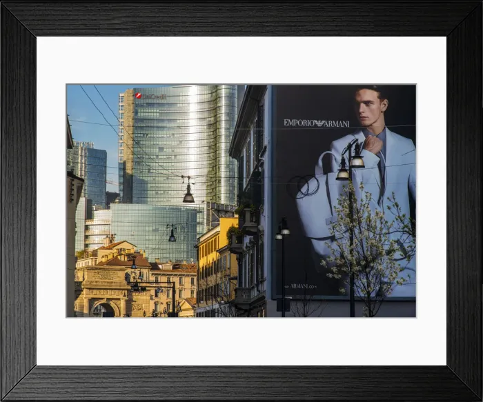 Framed Print : Corso Garibaldi street with Porta Nuova business district in the background, Milan Framed Print : Corso Garibaldi street with Porta Nuova business district in the background, Milan
