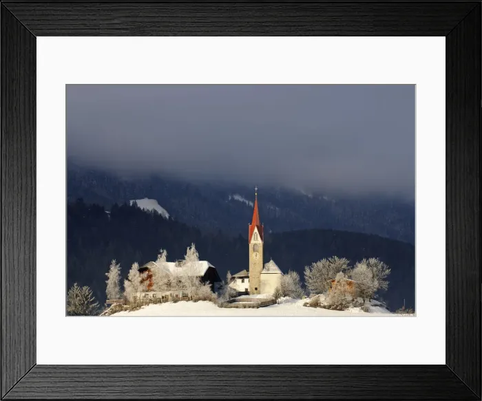 Framed Print : Church, Hochpustertal Valley, South Tyrol, Italy