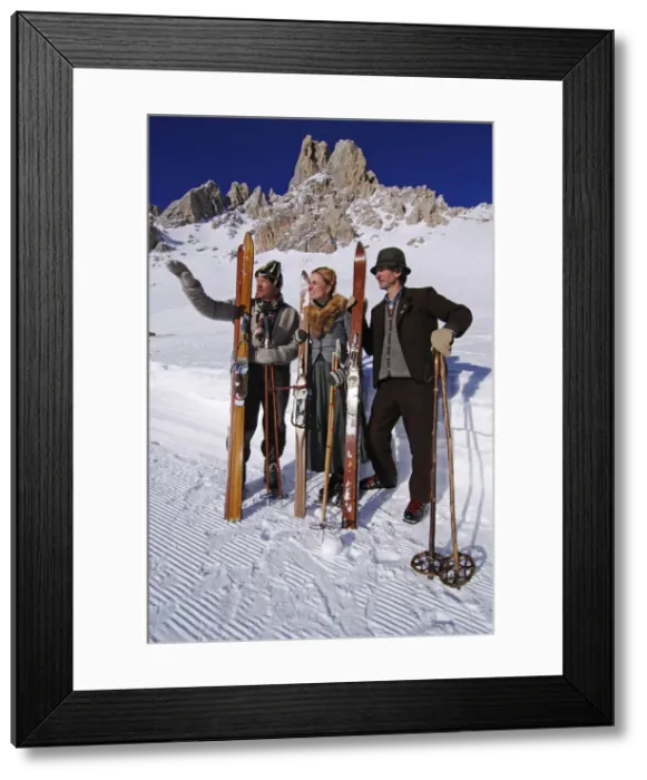 Framed Print : Historic Skier, Sella Ronda, Groeden, South Tyrol, Italy (MR) Framed Print : Historic Skier, Sella Ronda, Groeden, South Tyrol, Italy (MR)