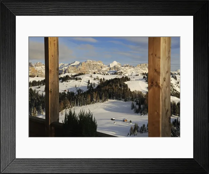 Framed Print : Hotel Col Alt, view to Piz Boe, Sella Group, Alta Badia, South Tyrol Framed Print : Hotel Col Alt, view to Piz Boe, Sella Group, Alta Badia, South Tyrol
